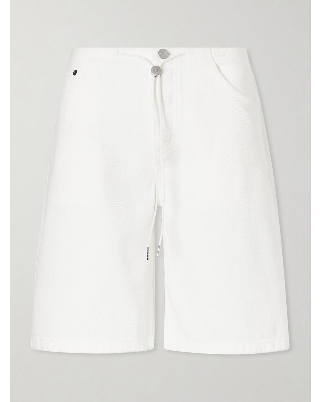 Still Here White Low-Rise Denim Shorts