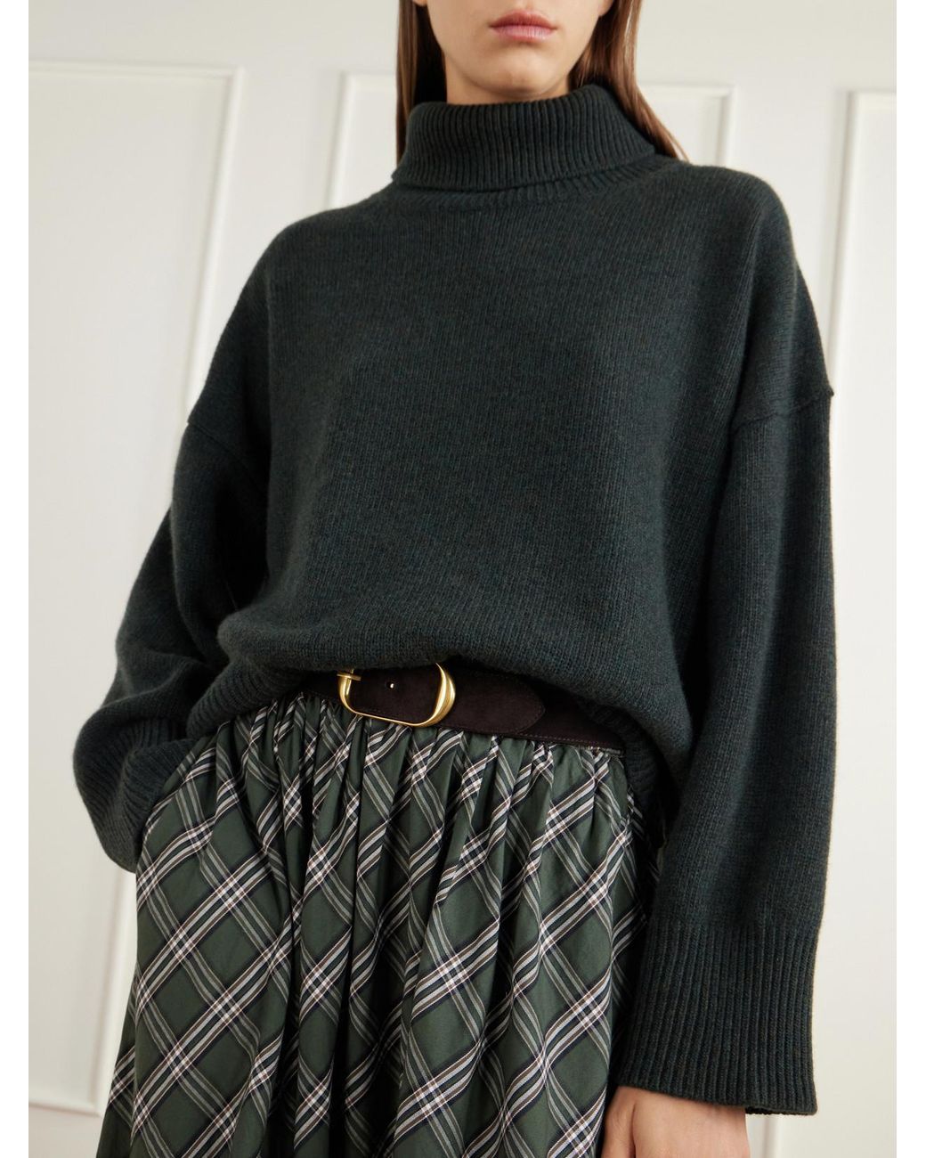 SKALL Black Silene Rib-Trimmed Wool Turtleneck Sweater