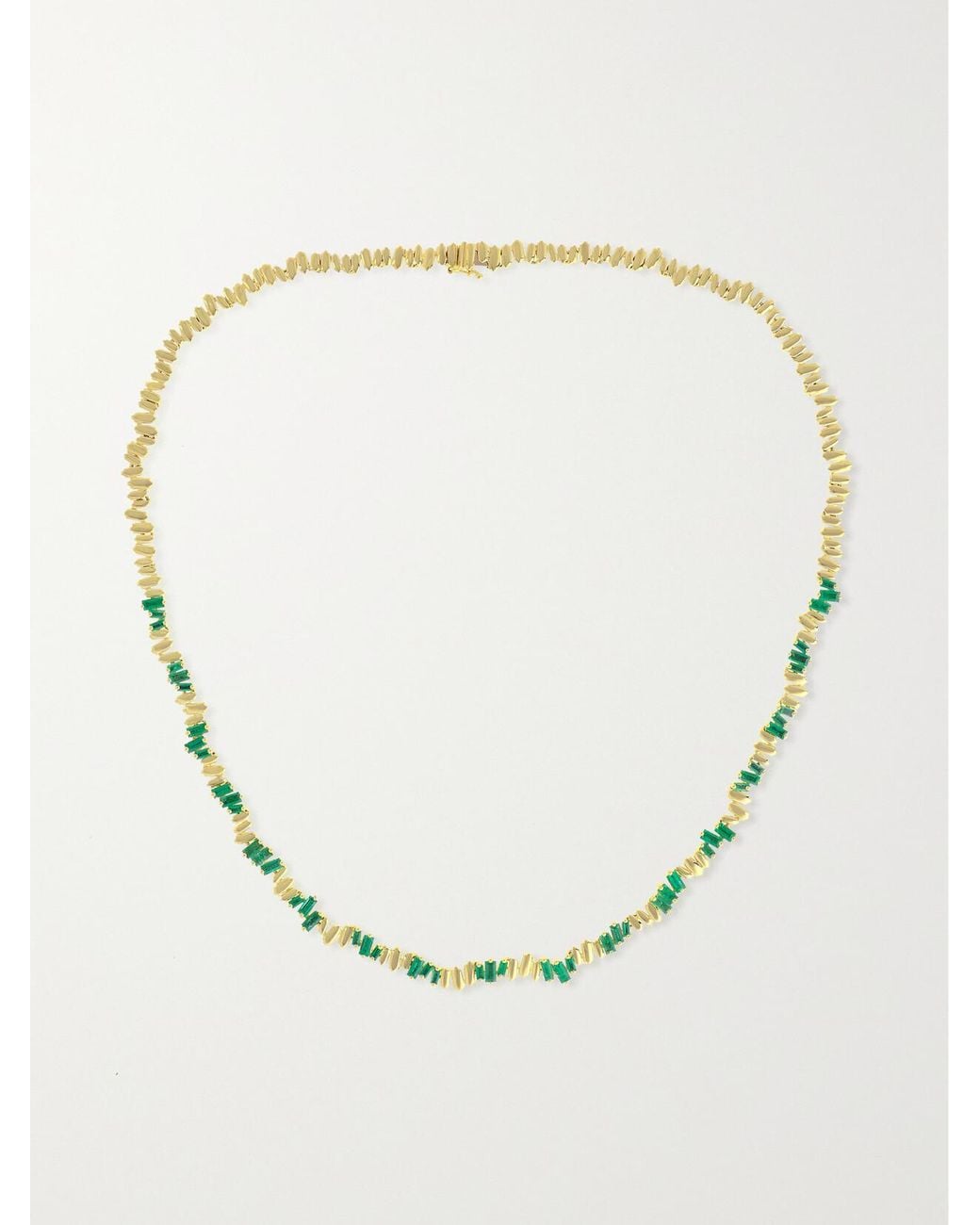Suzanne Kalan Natural 18-Karat Emerald Tennis Necklace