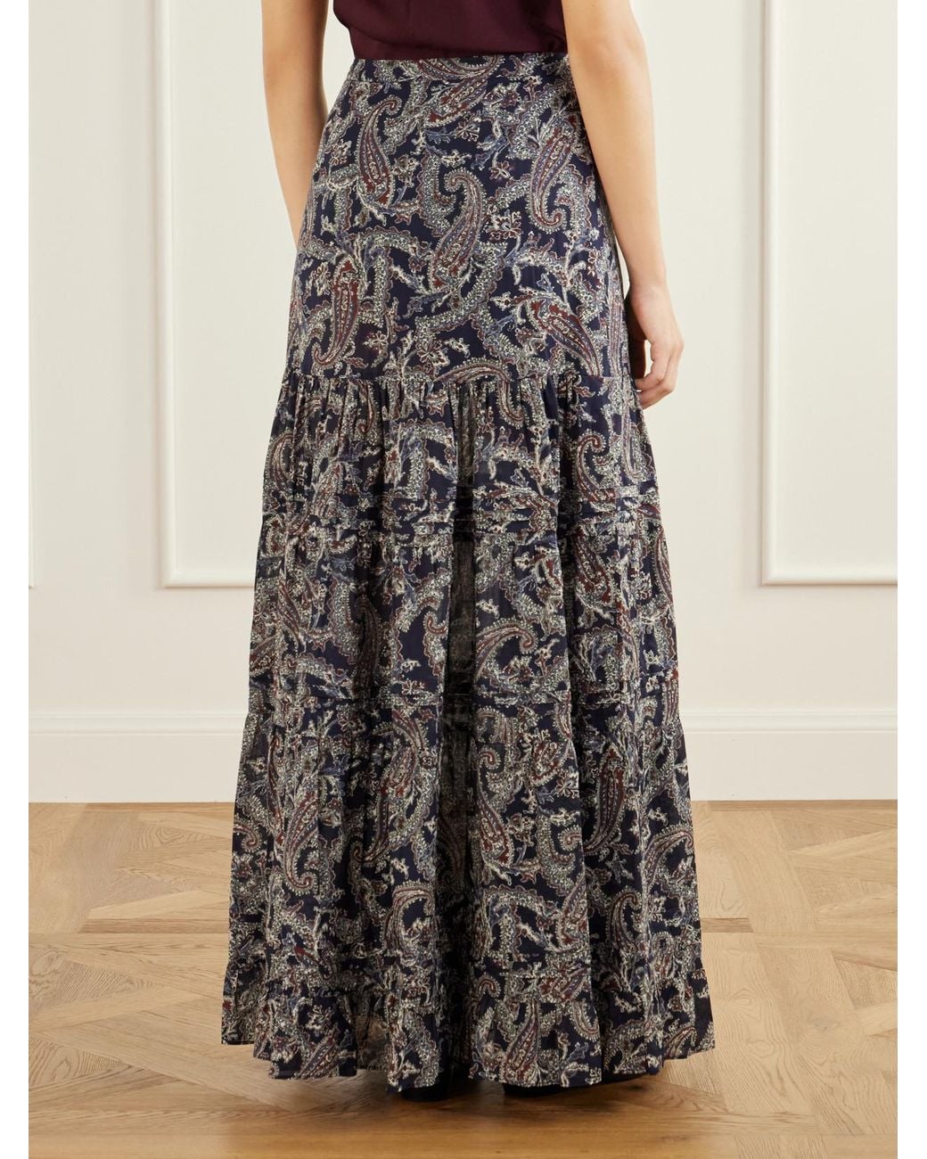 Veronica Beard Multicolor Heatheralyn Gathered Paisley-Print Cotton Maxi Skirt