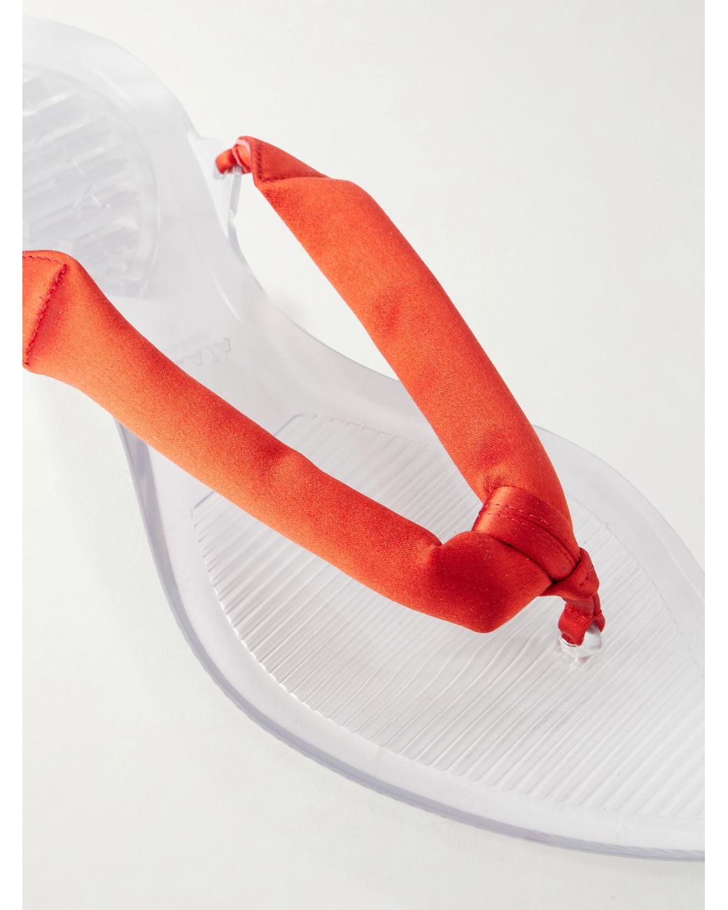 Alaïa White Invisible Jelly Satin-Trimmed Sandals