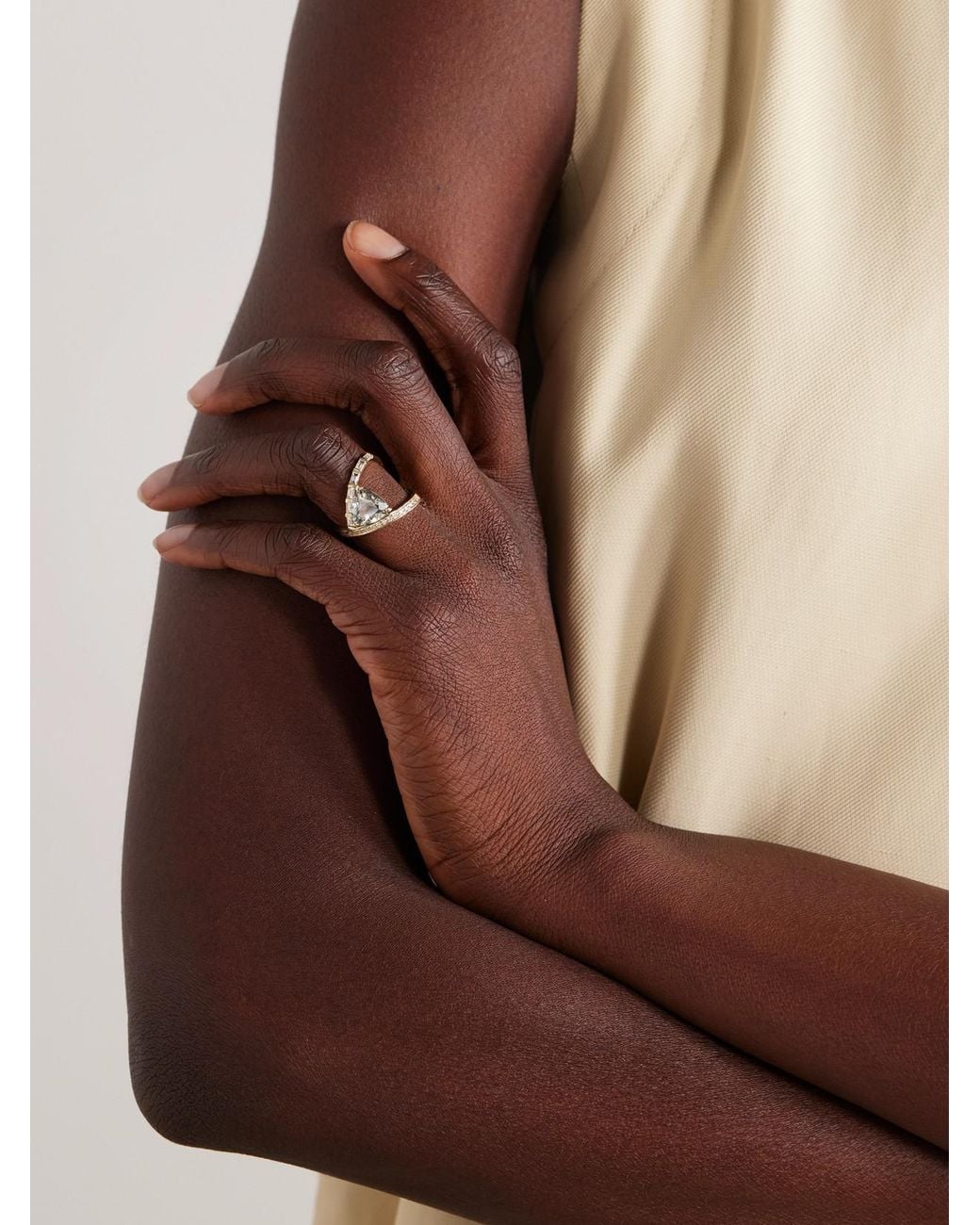 Mateo White 14-Karat, Amethyst And Diamond Ring