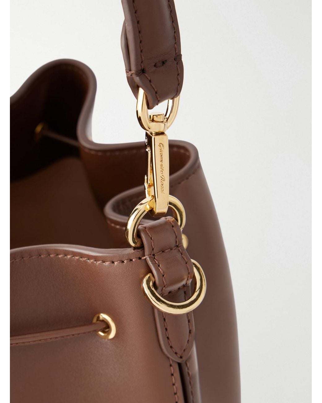 Gianvito Rossi Brown Sienna Tasseled Leather Drawstring Bucket Bag