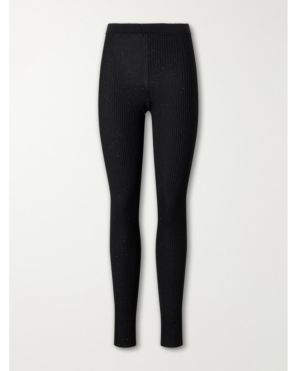 Tom Ford Black Ribbed Lurex Leggings