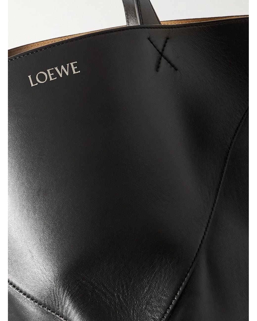 Loewe Black Puzzle Fold Xl Convertible Leather Tote