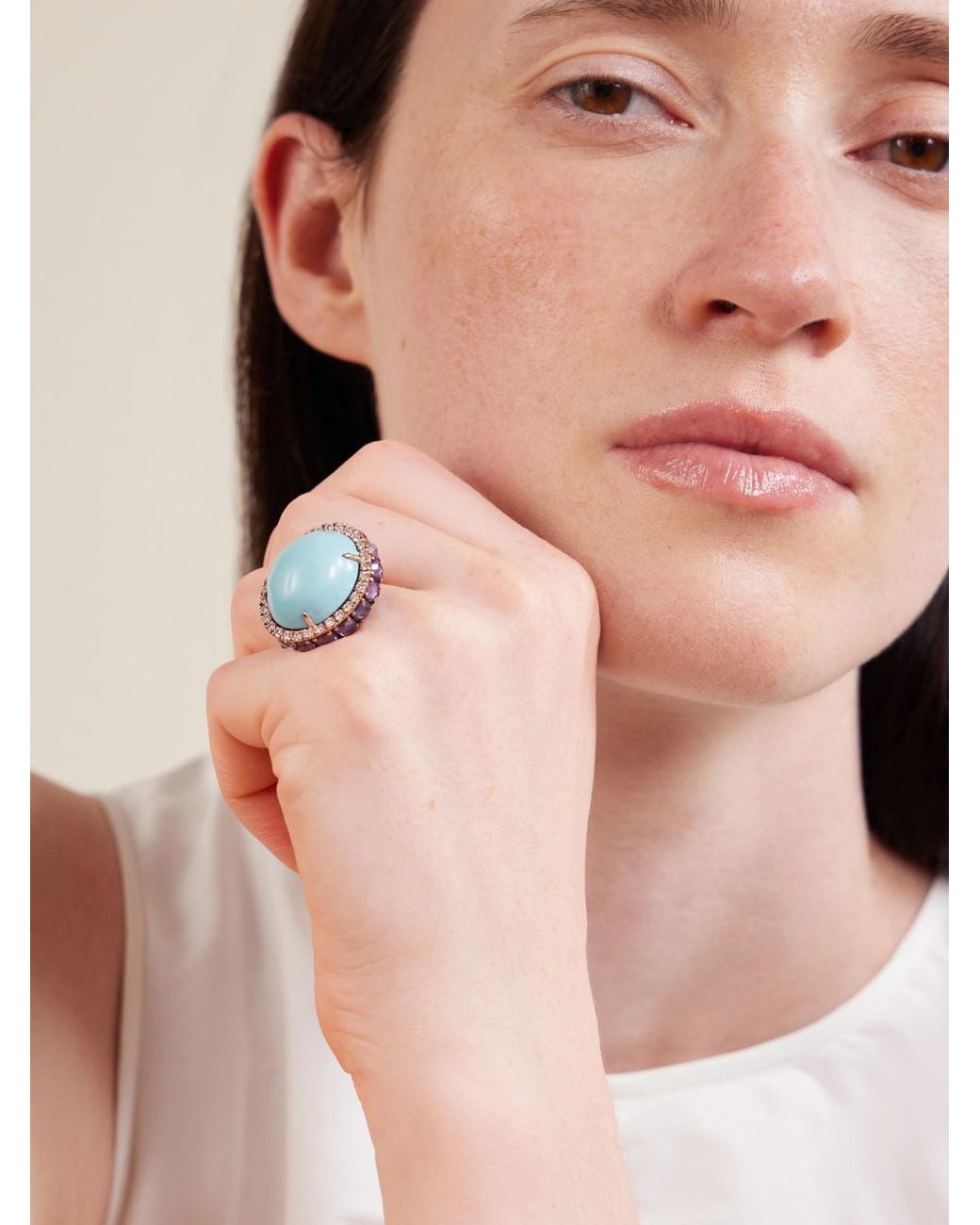 Ileana Makri Blue One-Of-A-Kind 18-Karat, Sapphire And Diamond Ring