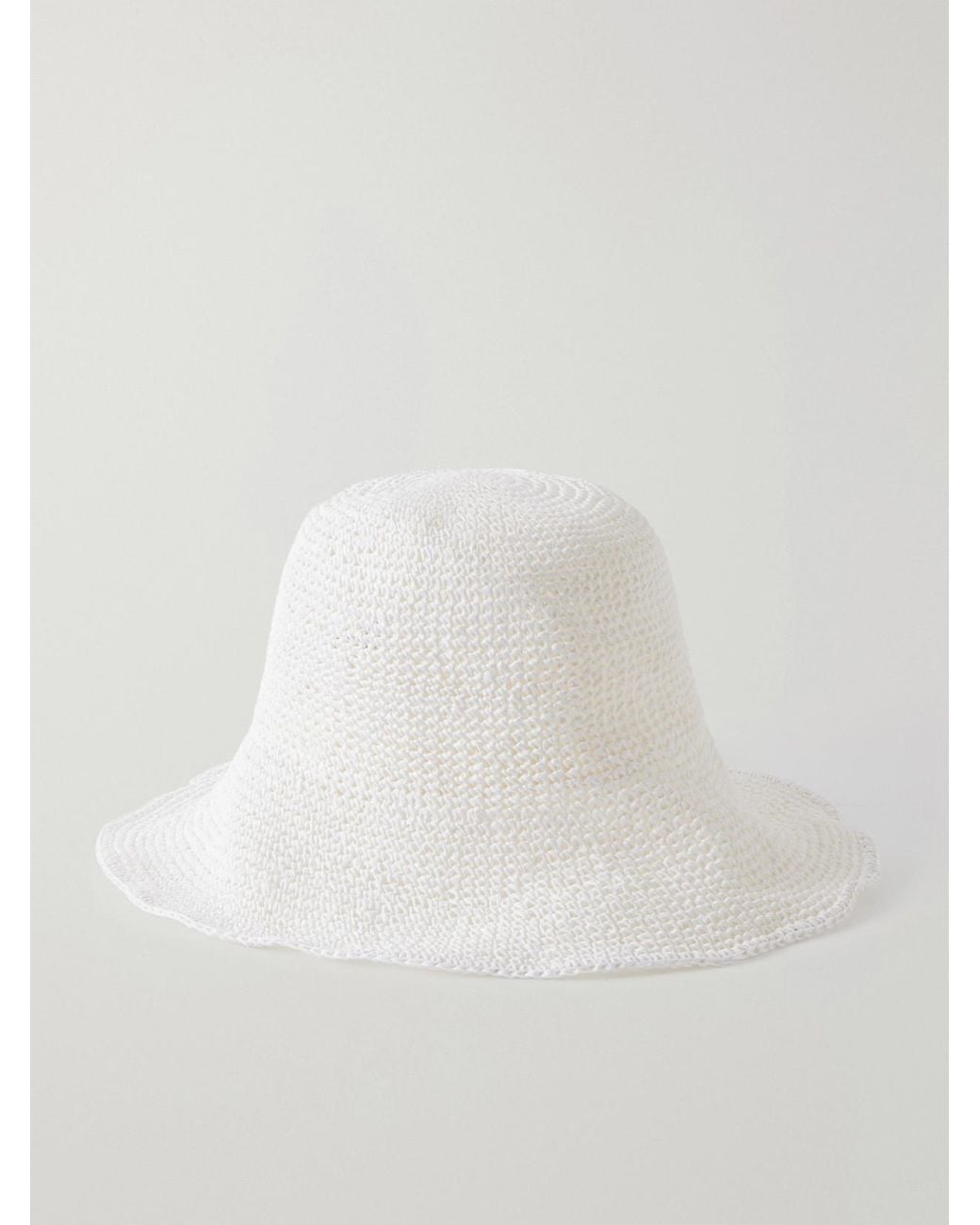 Totême White Woven Paper Sunhat
