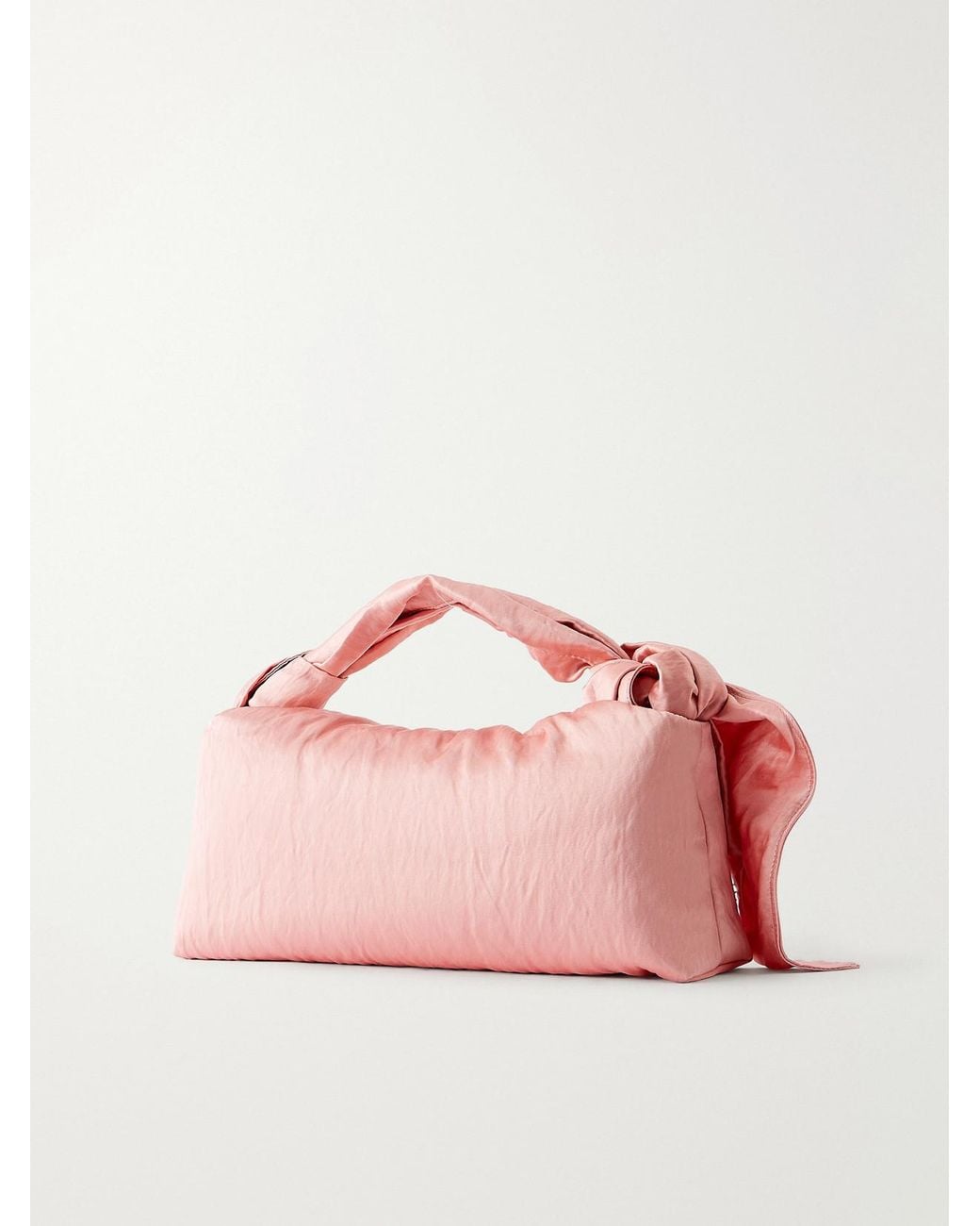 Erdem Pink East West Bloom Crystal-Embellished Embroidered Textured Satin Top-Handle Bag