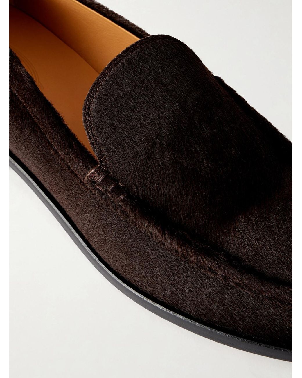 Tod's Black Studded Calf Hair Loafers