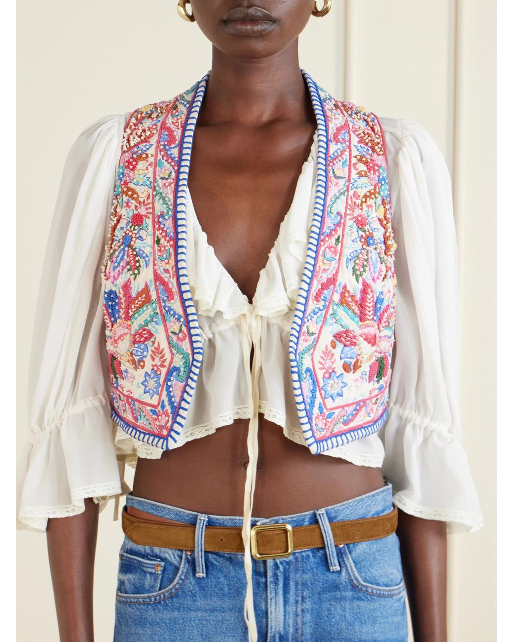 Etro Embroidered Cotton Vest