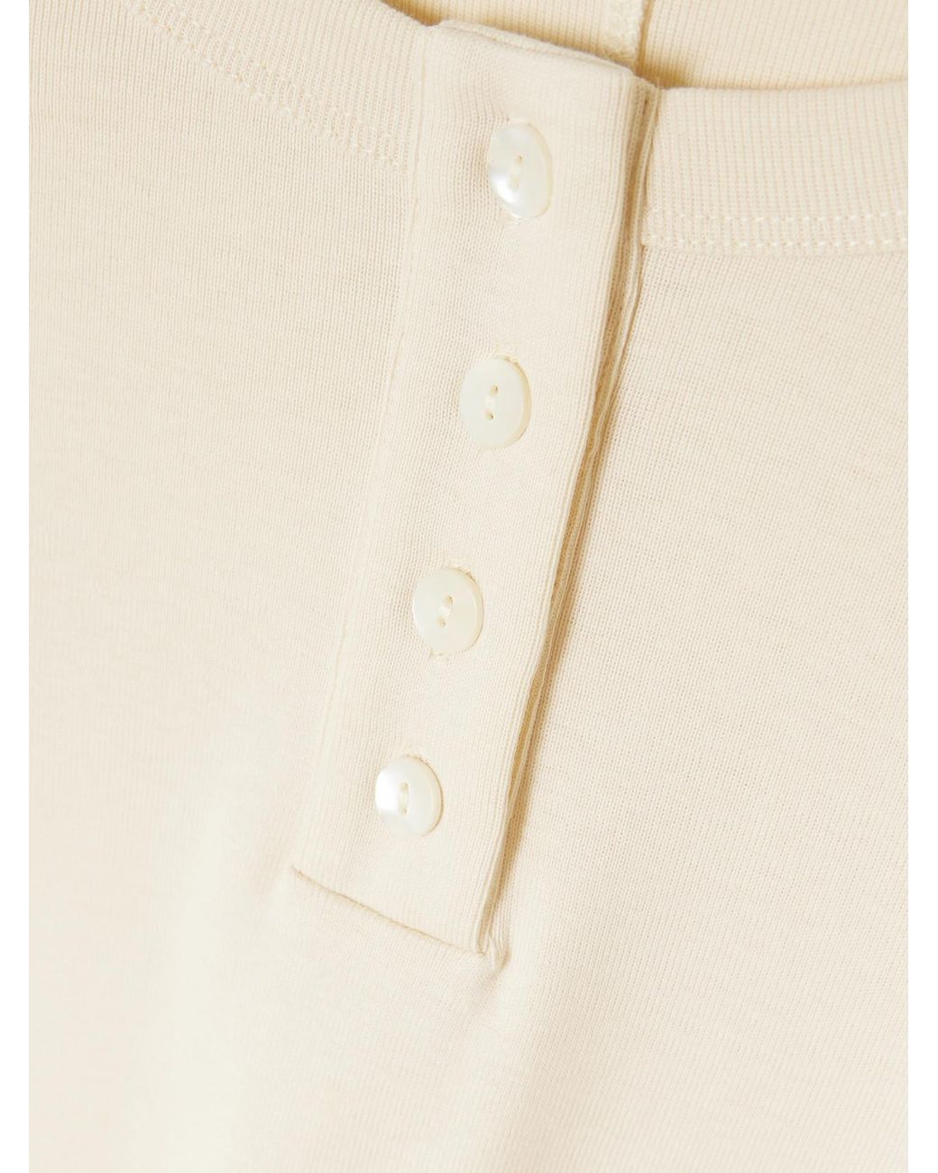 Flore Flore Natural Jess Ribbed Organic Cotton-Jersey Henley Top