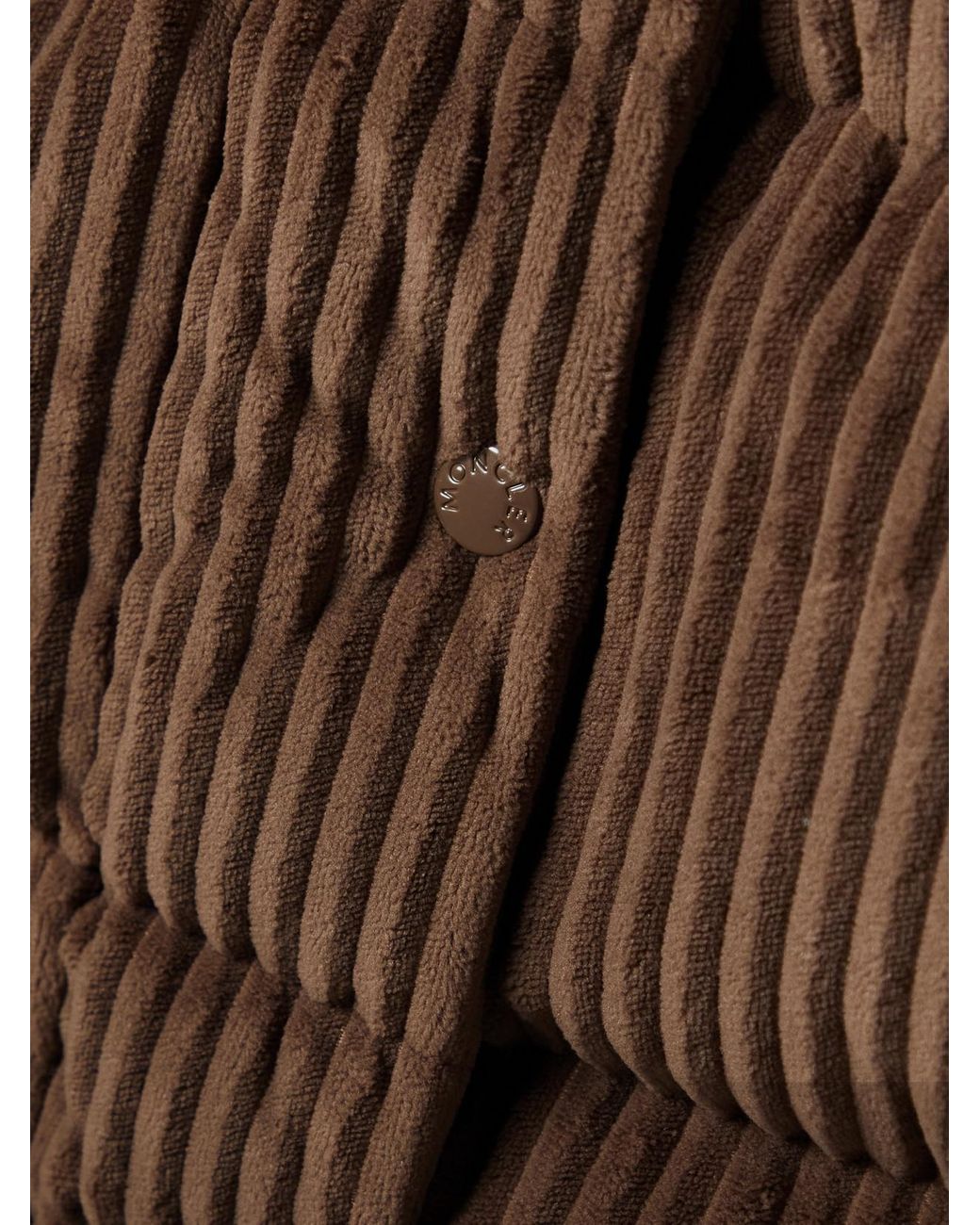 Moncler Brown Daos Hooded Padded Quilted Corduroy Down Jacket