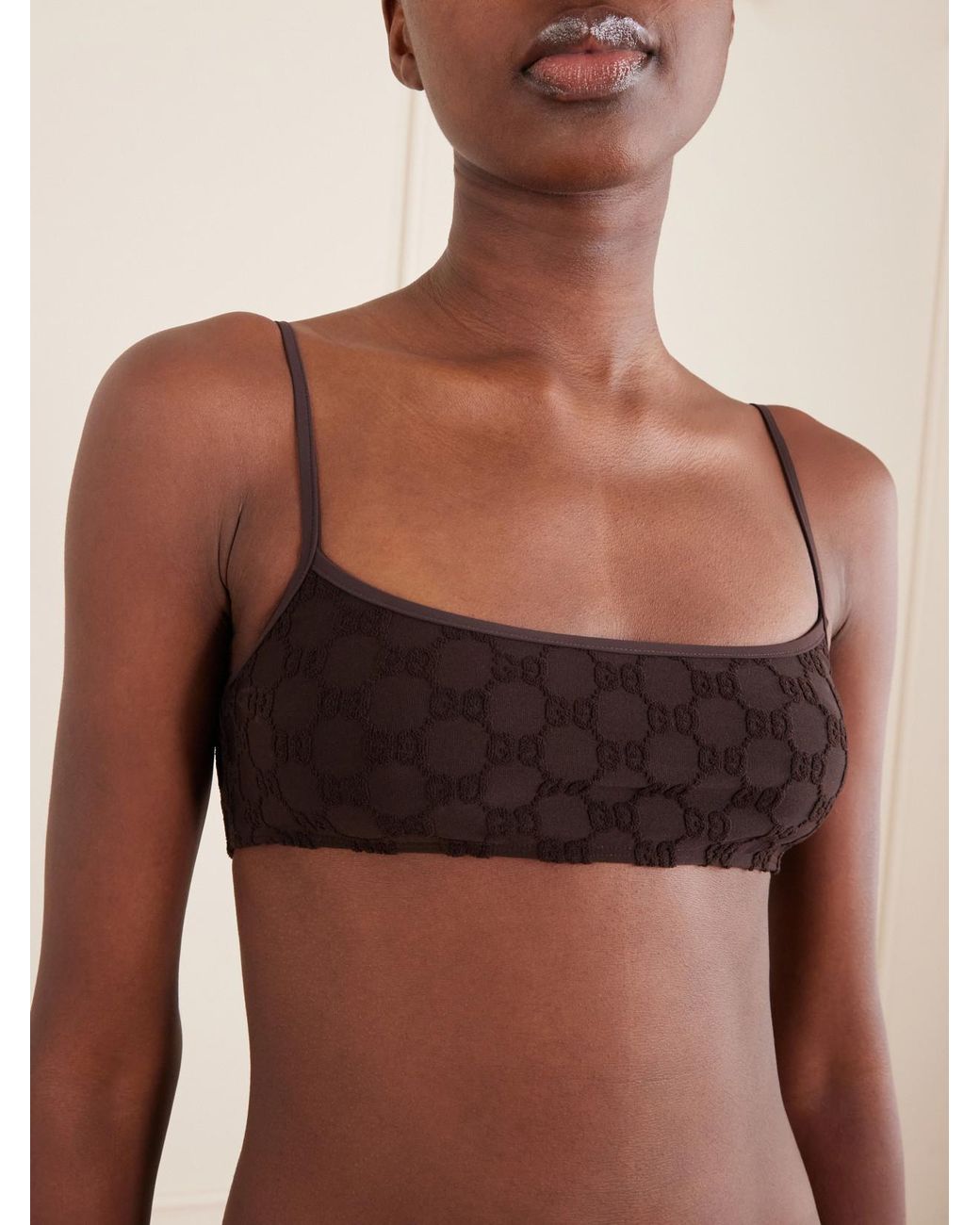 Gucci White Logo-Jacquard Bikini