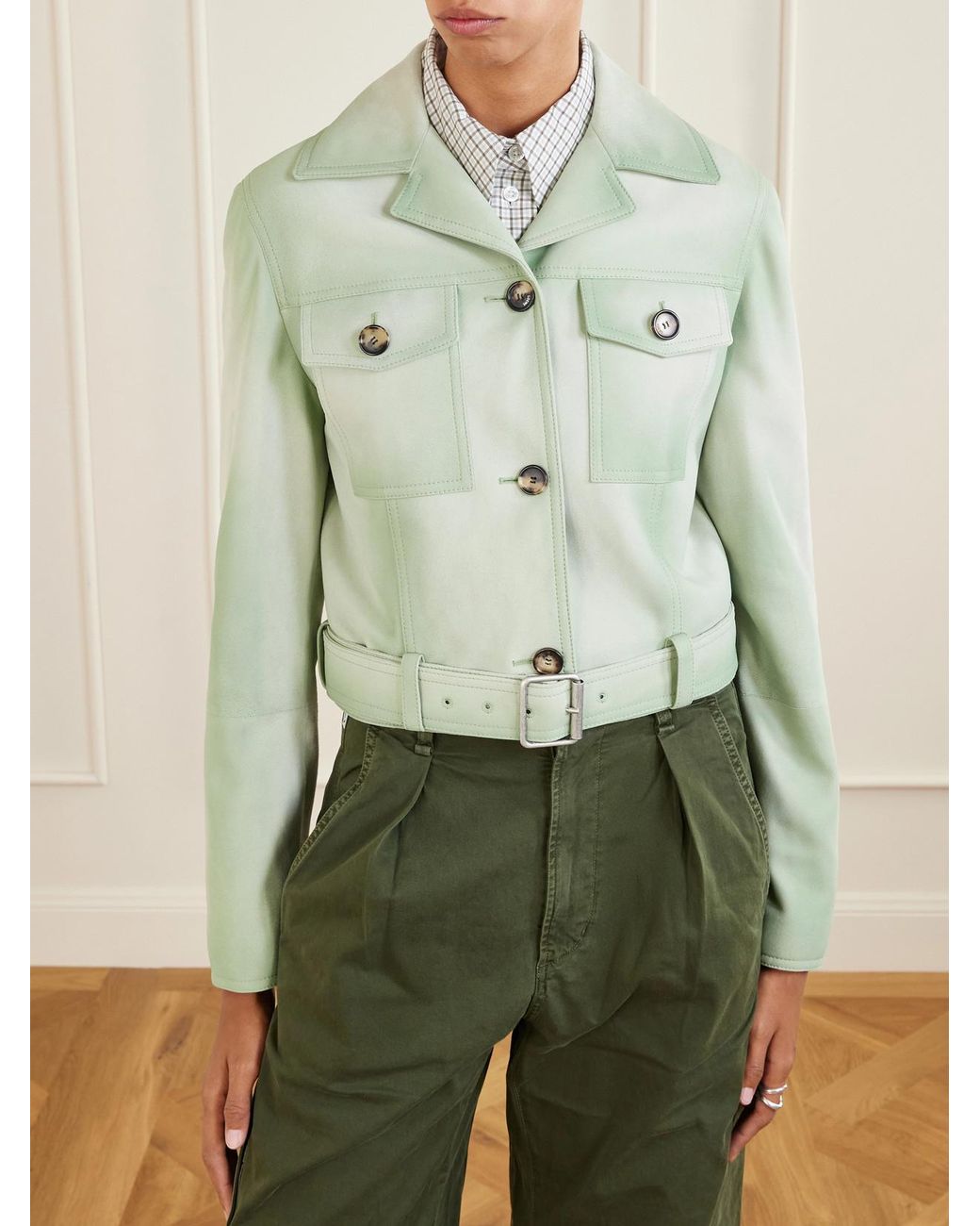 Loewe Green Cropped Jacket