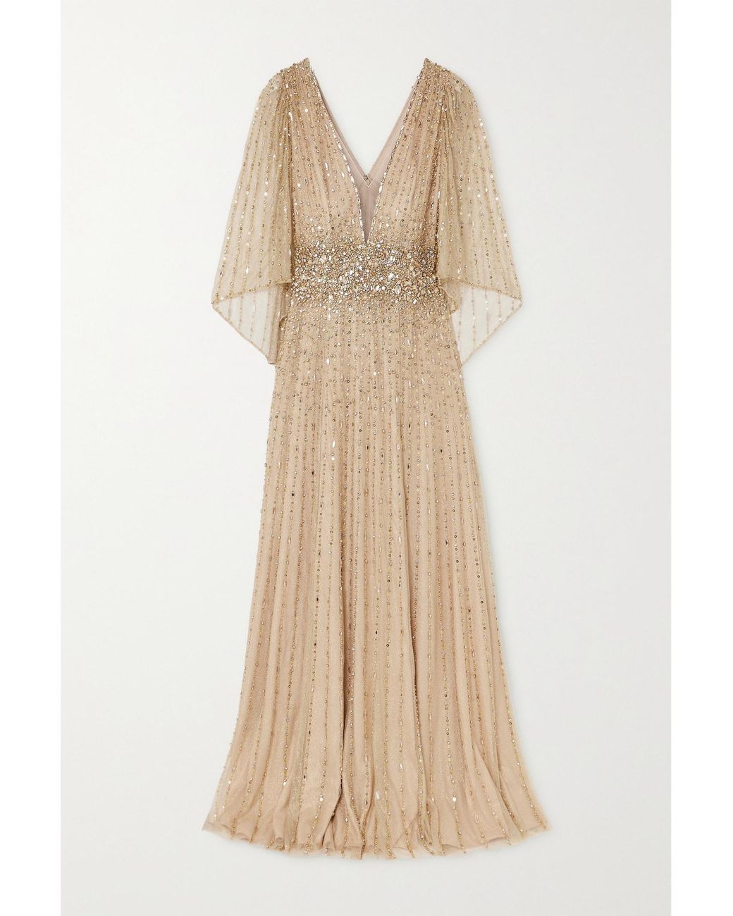 Jenny packham outlet gold wrap dress