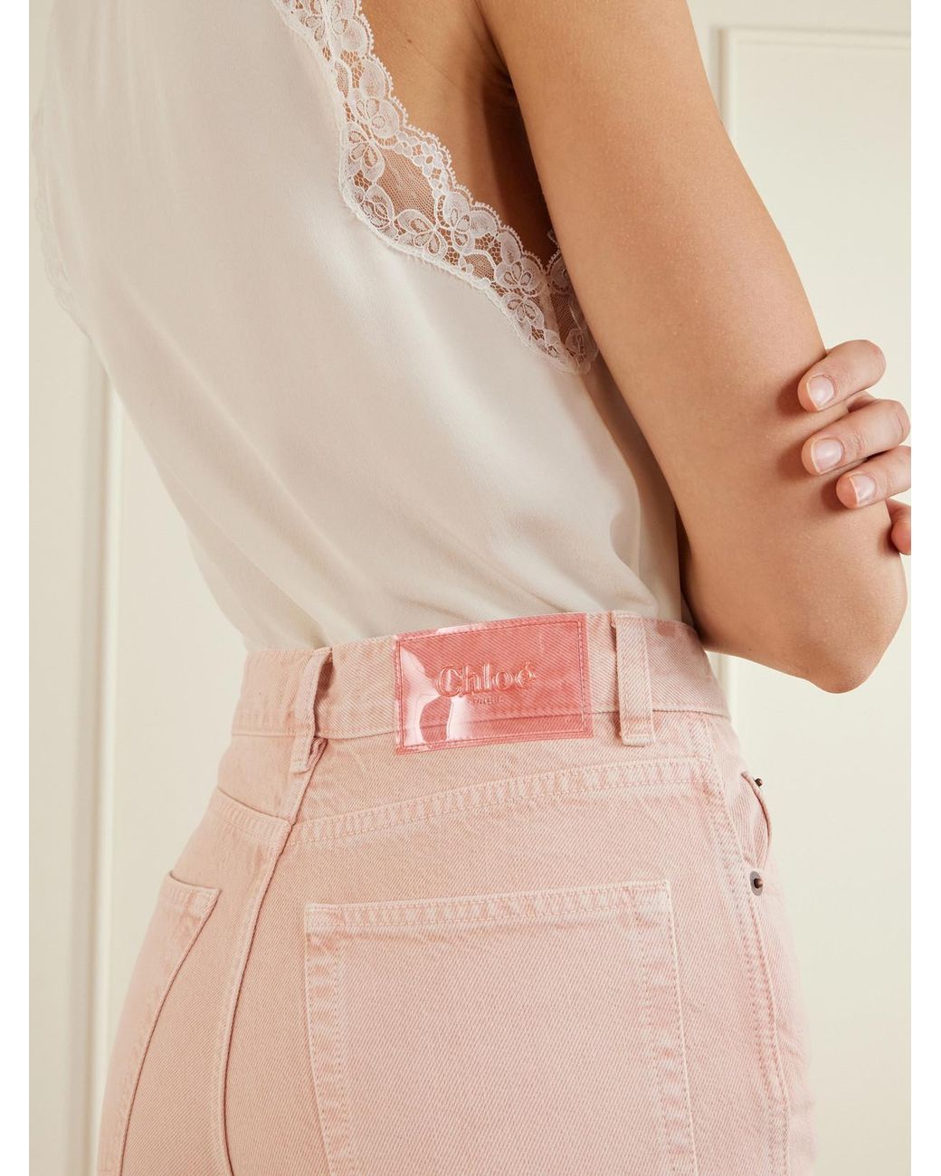 Chloé Natural High-Rise Slim-Leg Jeans