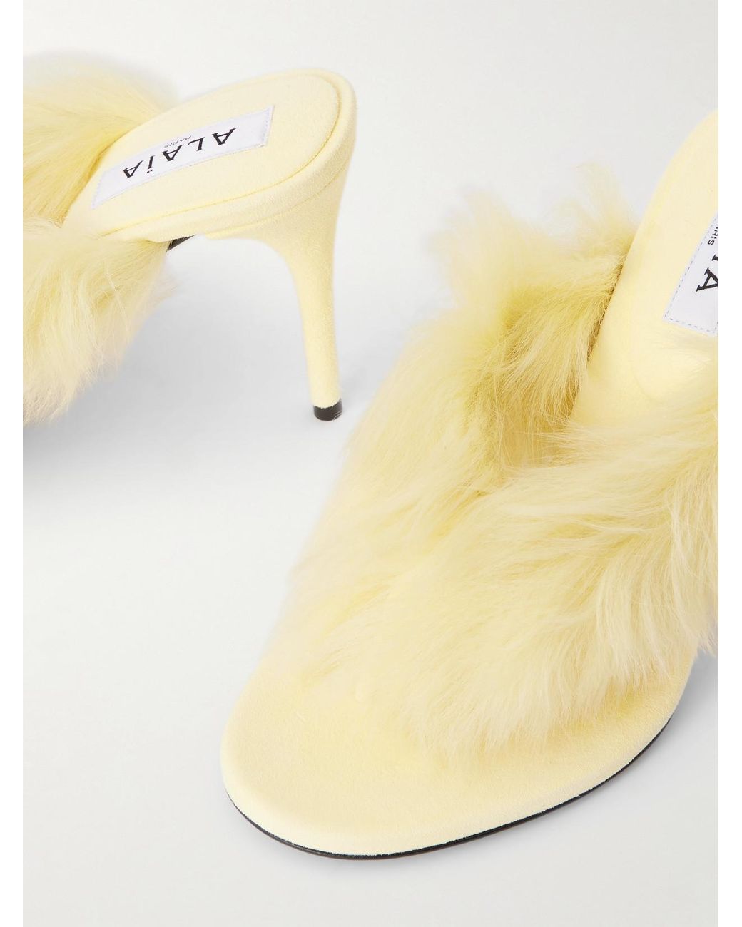 Alaïa Yellow Shearling Mules