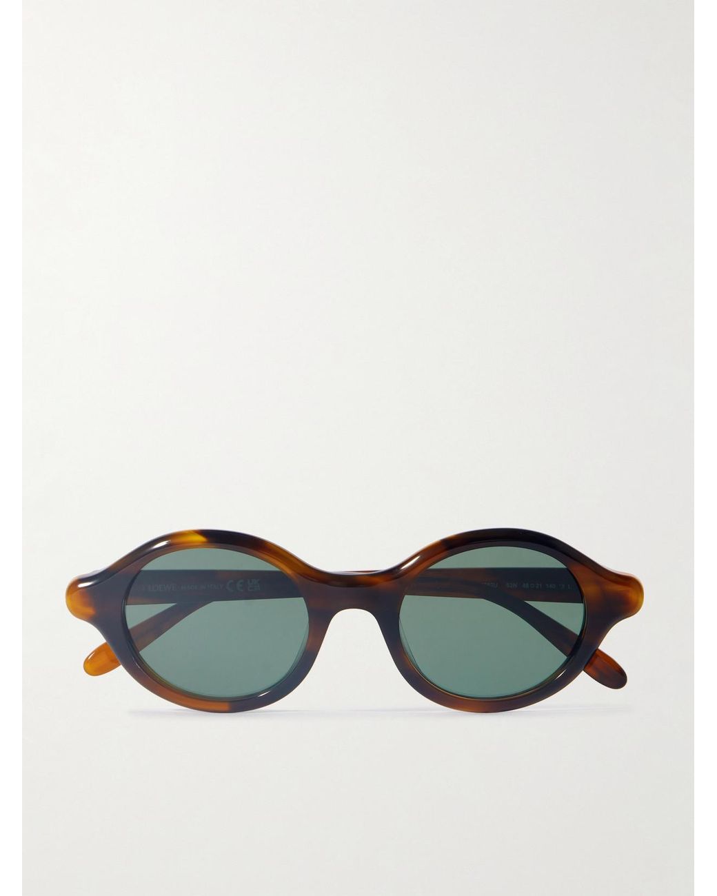Loewe Green Round-Frame Tortoiseshell Acetate Sunglasses