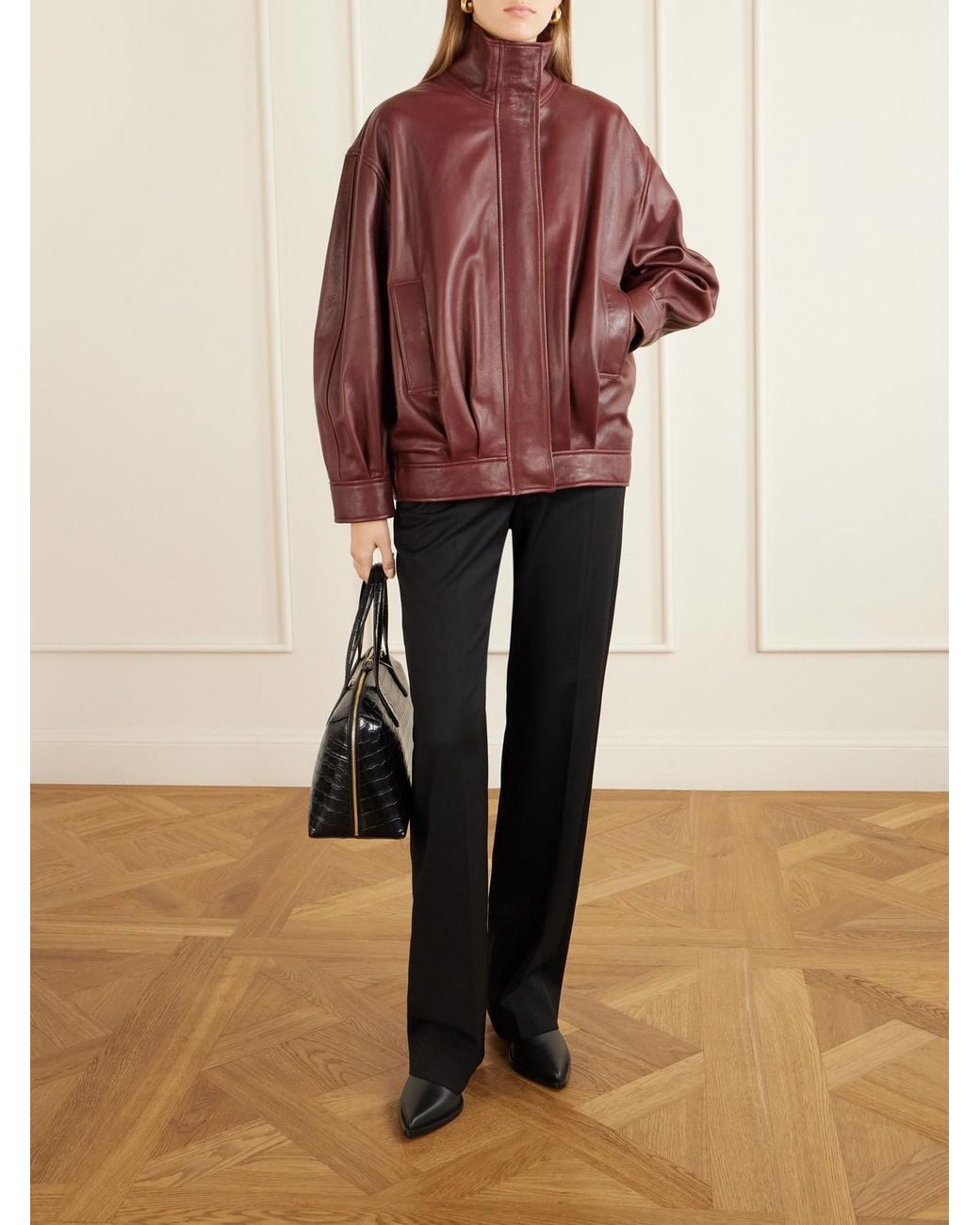 Arma Red Paula Full-Grain Leather Jacket