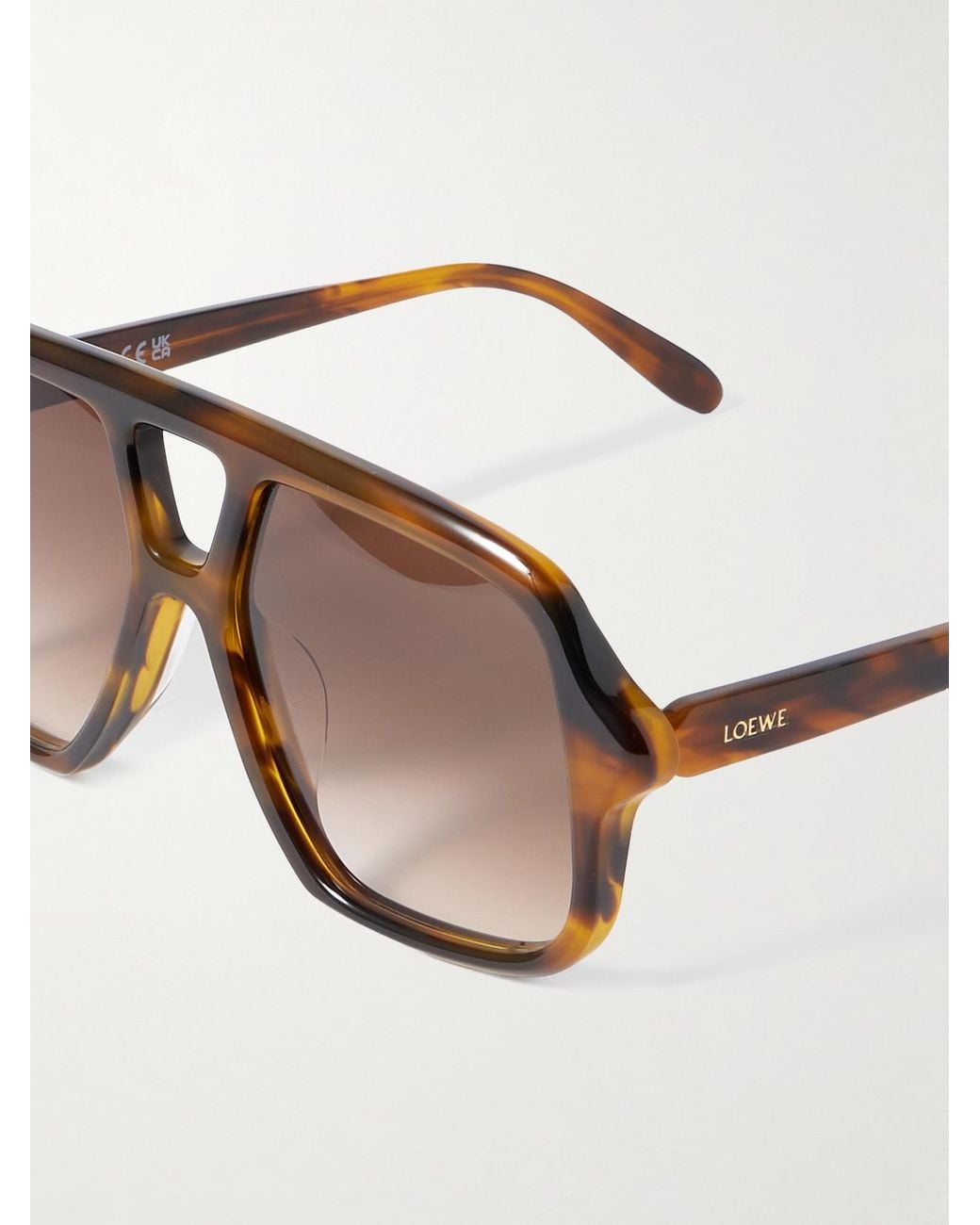 Loewe Brown Aviator-Style Tortoiseshell Acetate Sunglasses