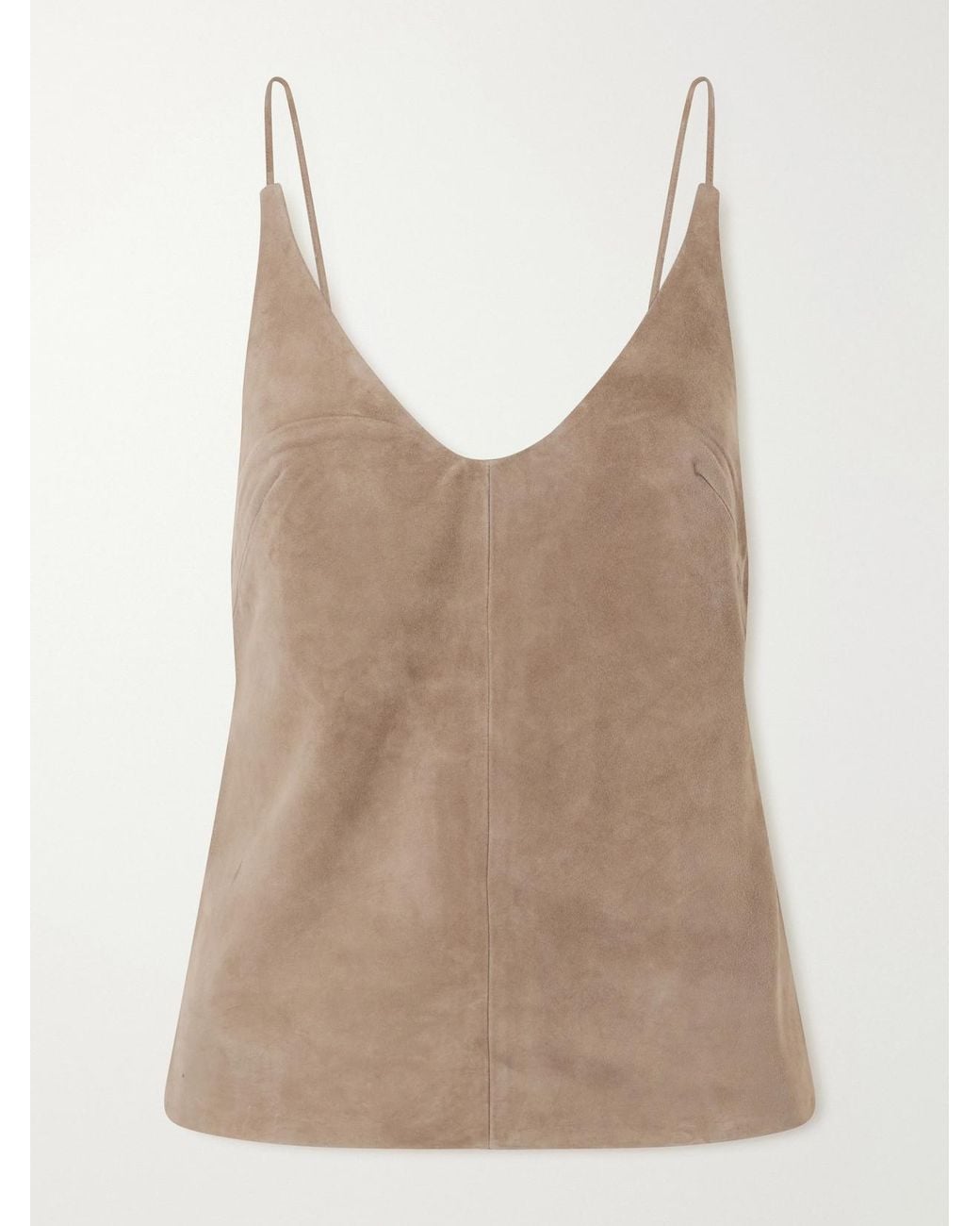 St. Agni Natural Tie-Detailed Suede Top