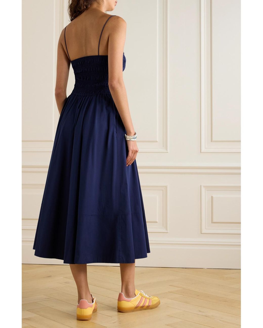 【送料 関税込】POLO RALPH LAUREN Cotton midi dress Ralph Lauren Polo Ralph Lauren Smocked Cotton Midi Dress