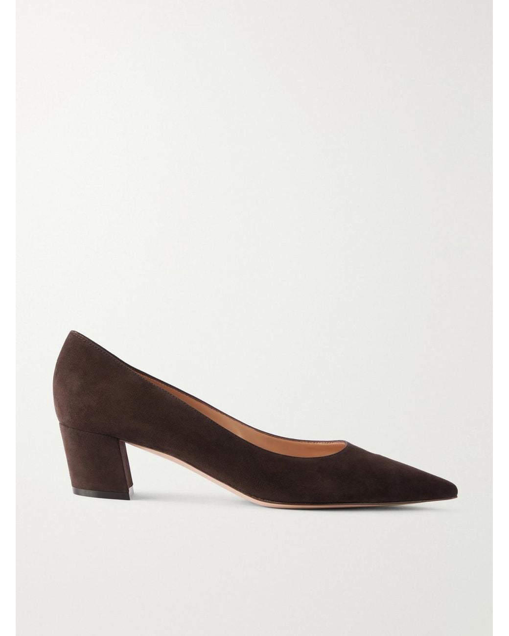 Gianvito Rossi Brown New Piper 45 Suede Pumps
