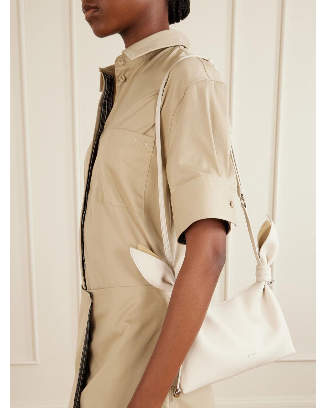 Loewe Natural Scarf Mini Knot-Detailed Leather Shoulder Bag