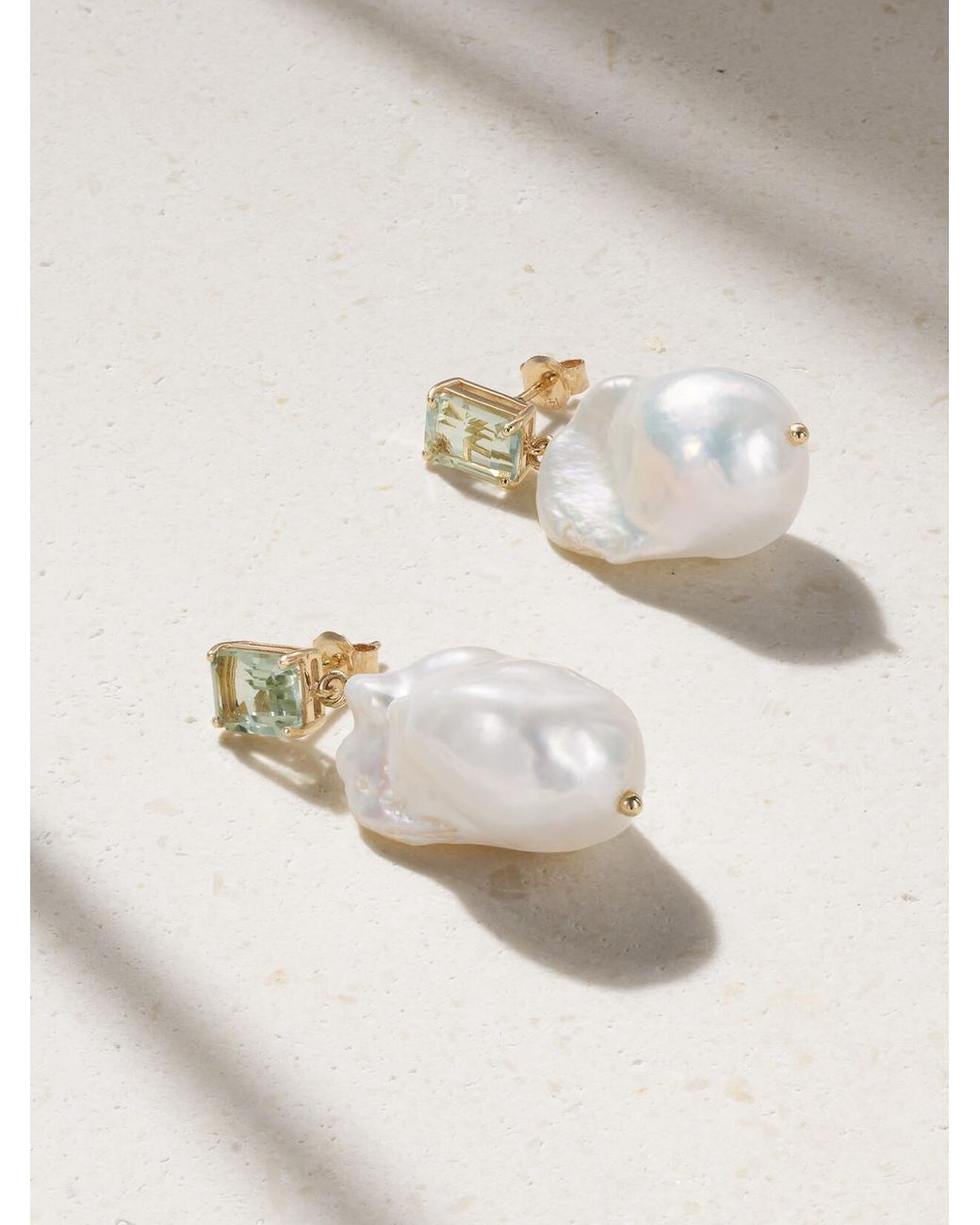Mateo Natural 14-Karat, Pearl And Amethyst Earrings