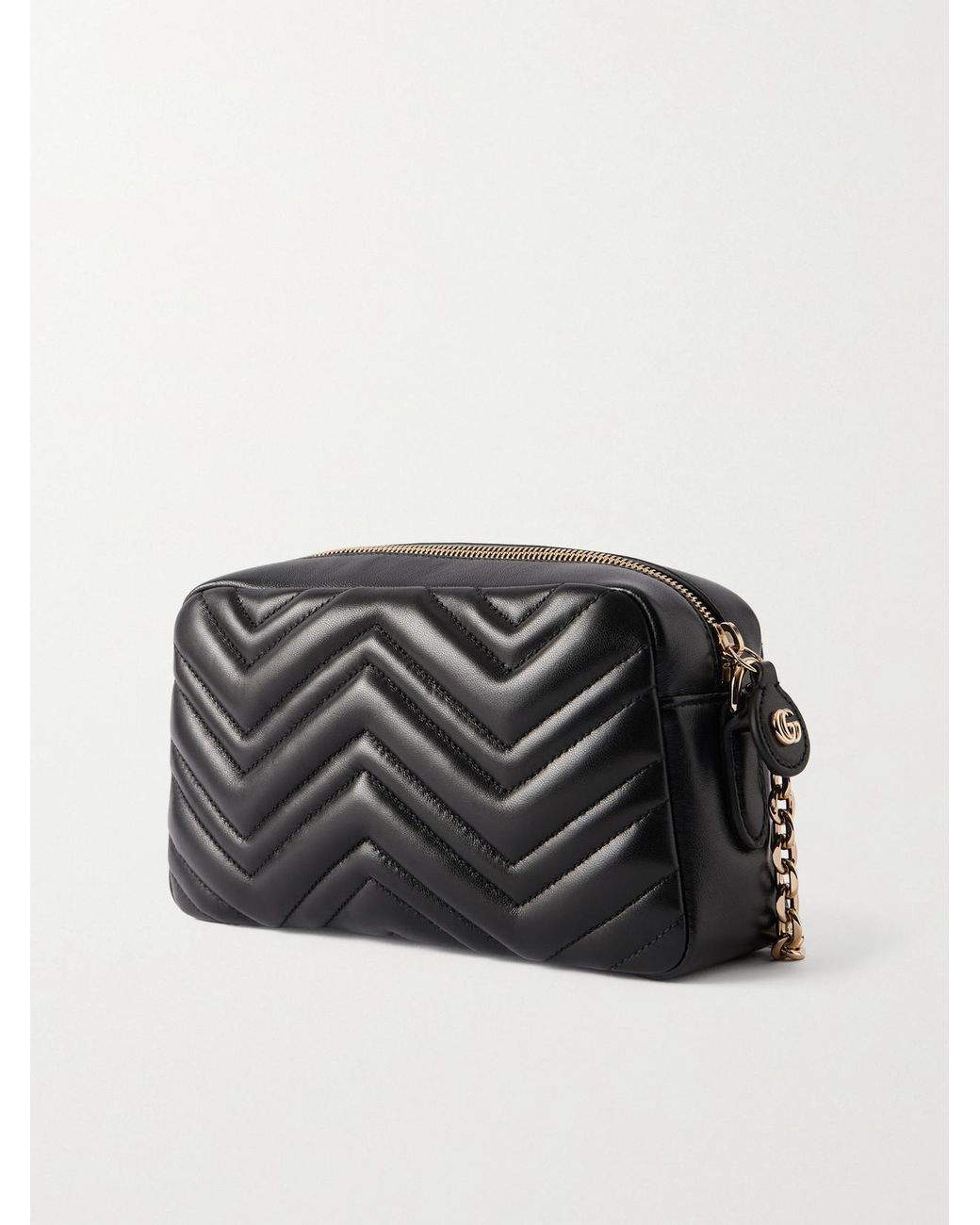 Gucci Black Gg Marmont Quilted Leather Shoulder Bag