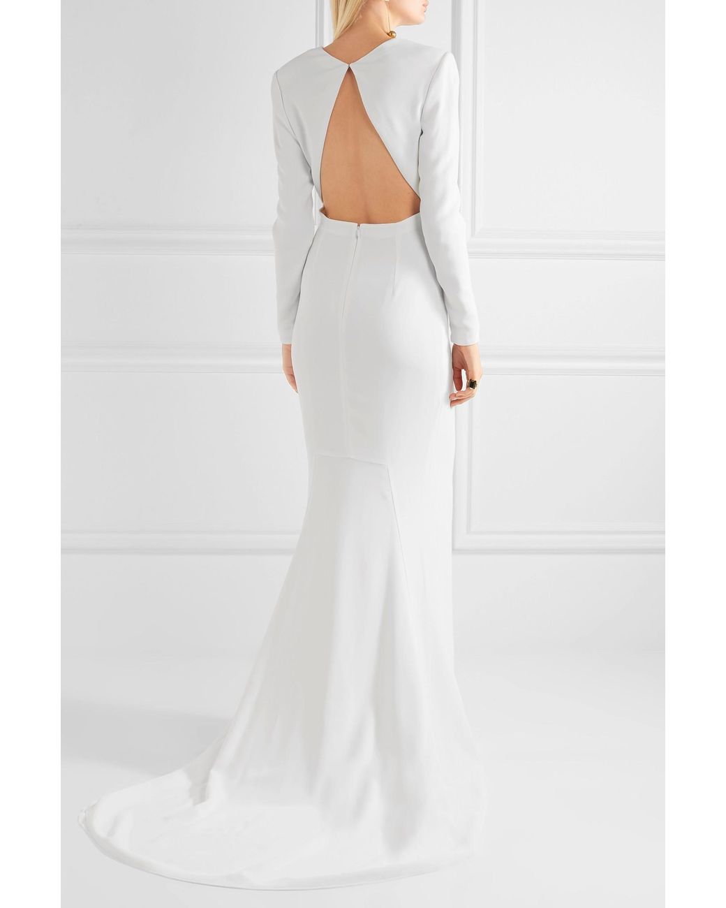 back Stretch-crepe Gown White 