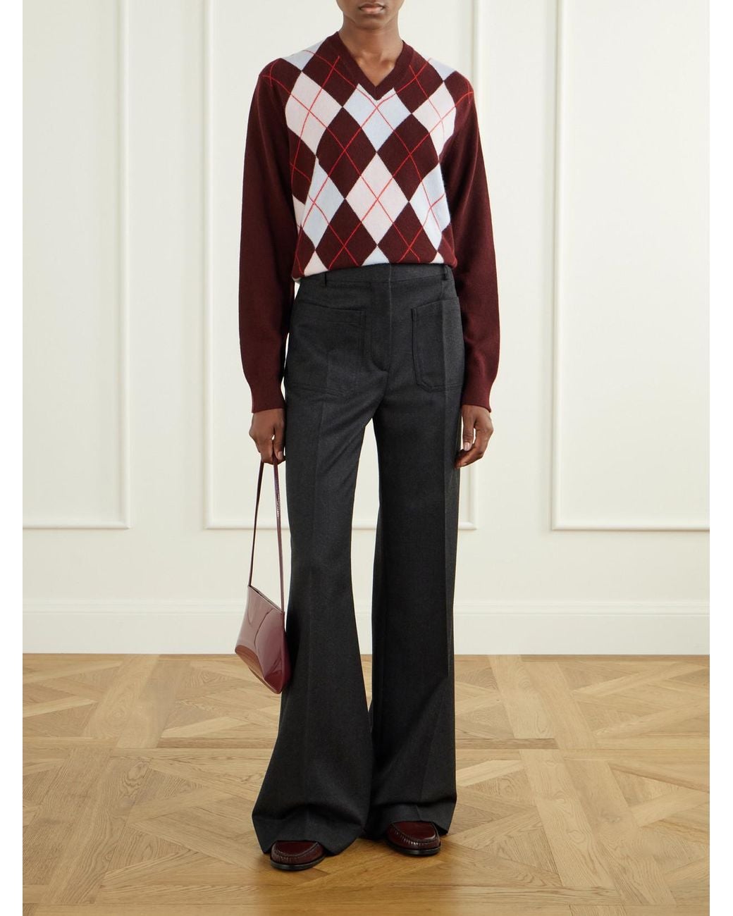RÙADH Red The Academy Checked Cashmere Sweater