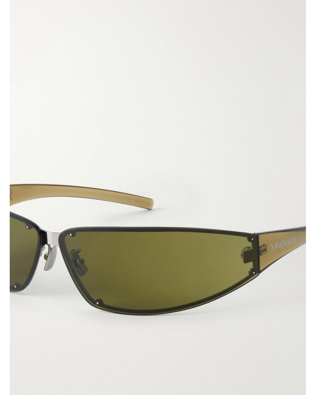 Saint Laurent Green Sl 963 Square-Frame-Tone Sunglasses