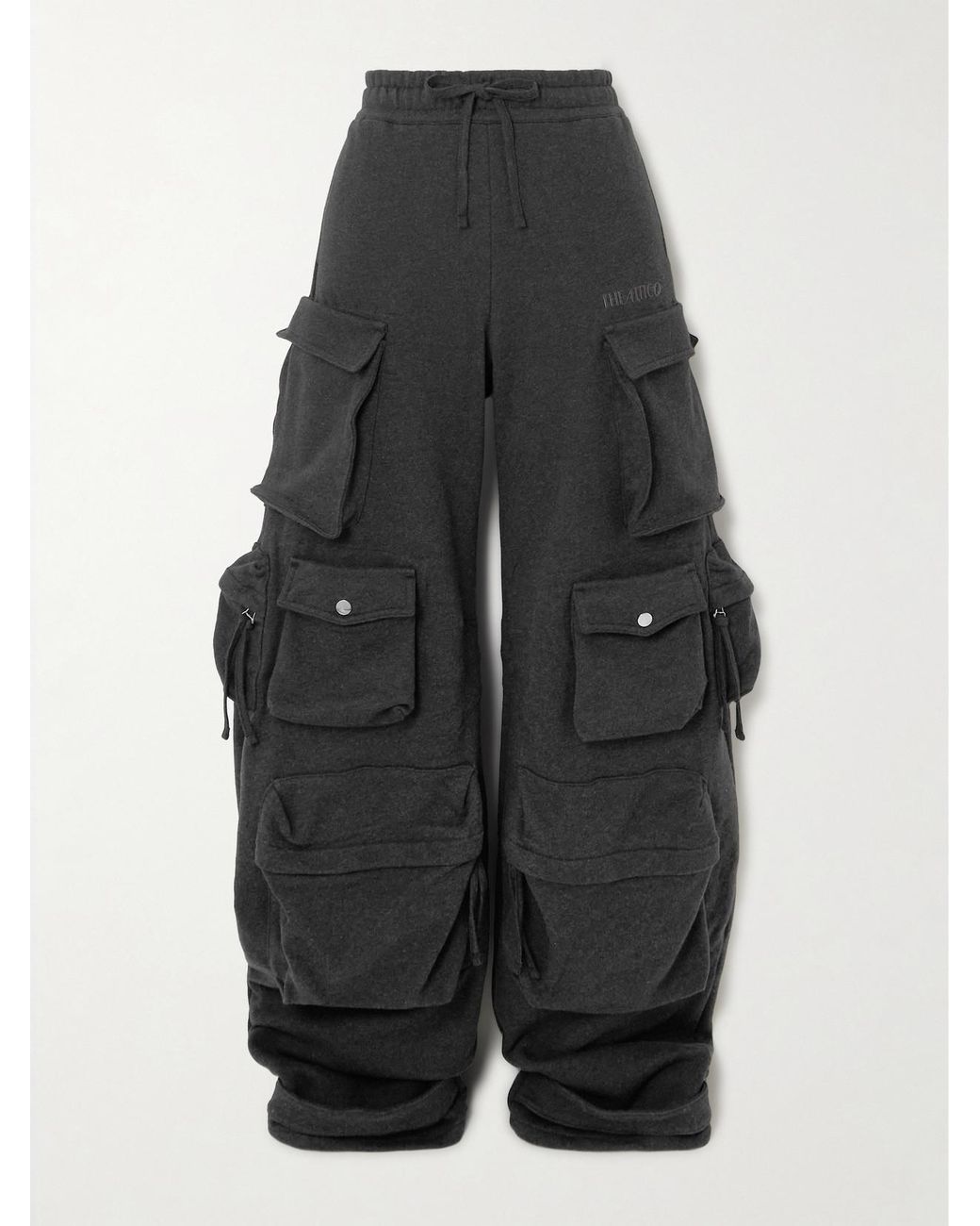 【The Attico】 Fernコットンスウェットパンツ The Attico Fern Cotton-Fleece Straight-Leg Pants in Gray | Lyst