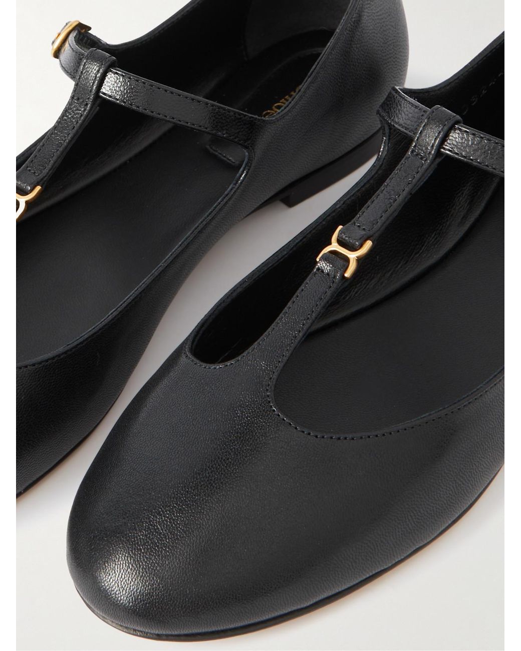 Chloé Black Marcie Embellished Leather Ballet Flats