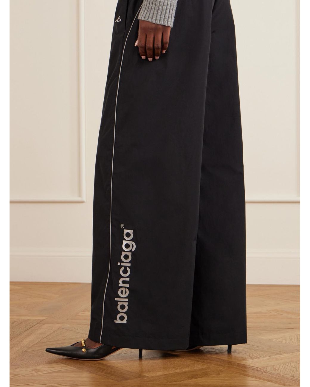 Balenciaga Blue Cotton-Blend Shell Pants