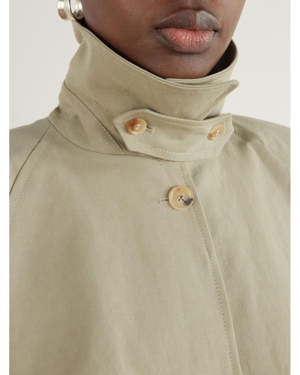 Magda Butrym Natural Belted Cotton-Gabardine Jacket