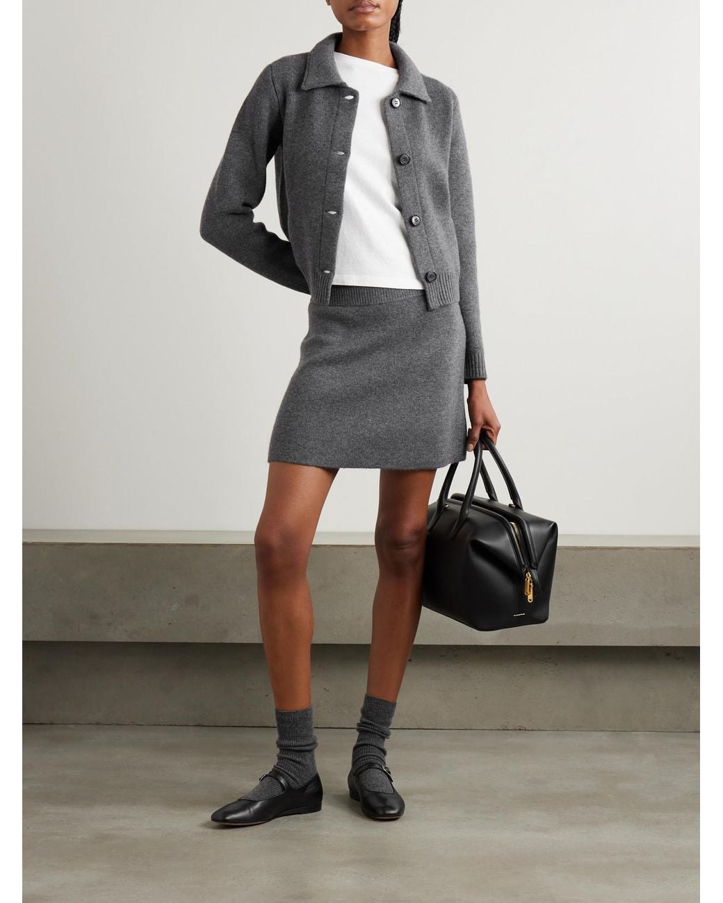 Lisa Yang Gray Clare Cashmere Mini Skirt