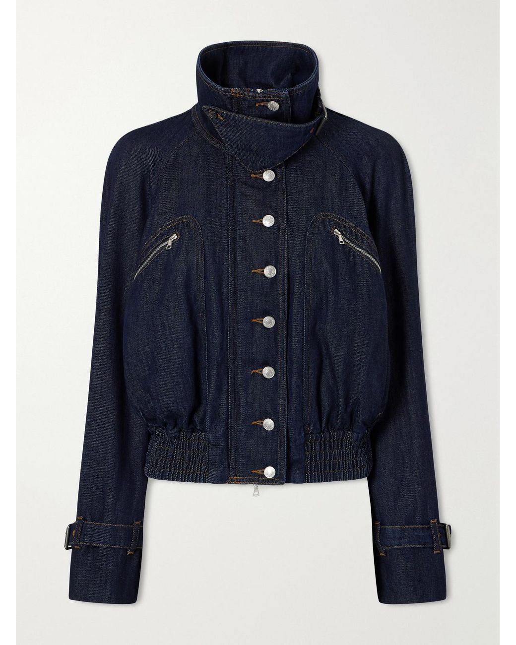 Dries Van Noten Blue Cropped Denim Jacket