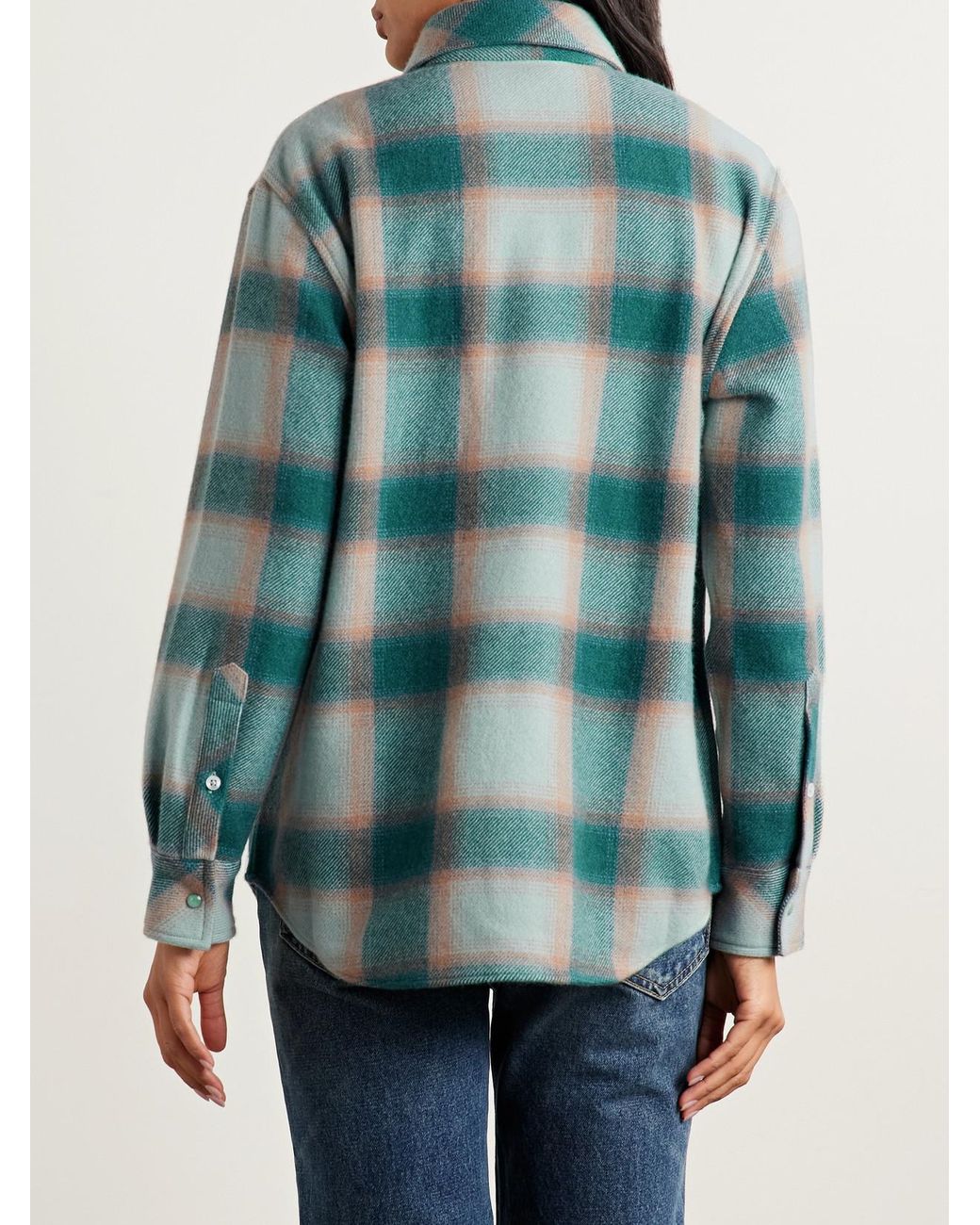 God's True Cashmere Blue Checked Cashmere Shirt