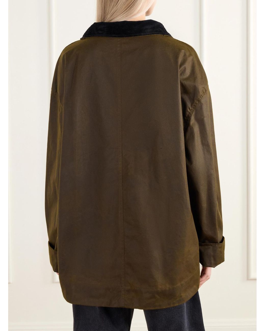 Totême Green Country Corduroy-Trimmed Cotton-Gabardine Jacket