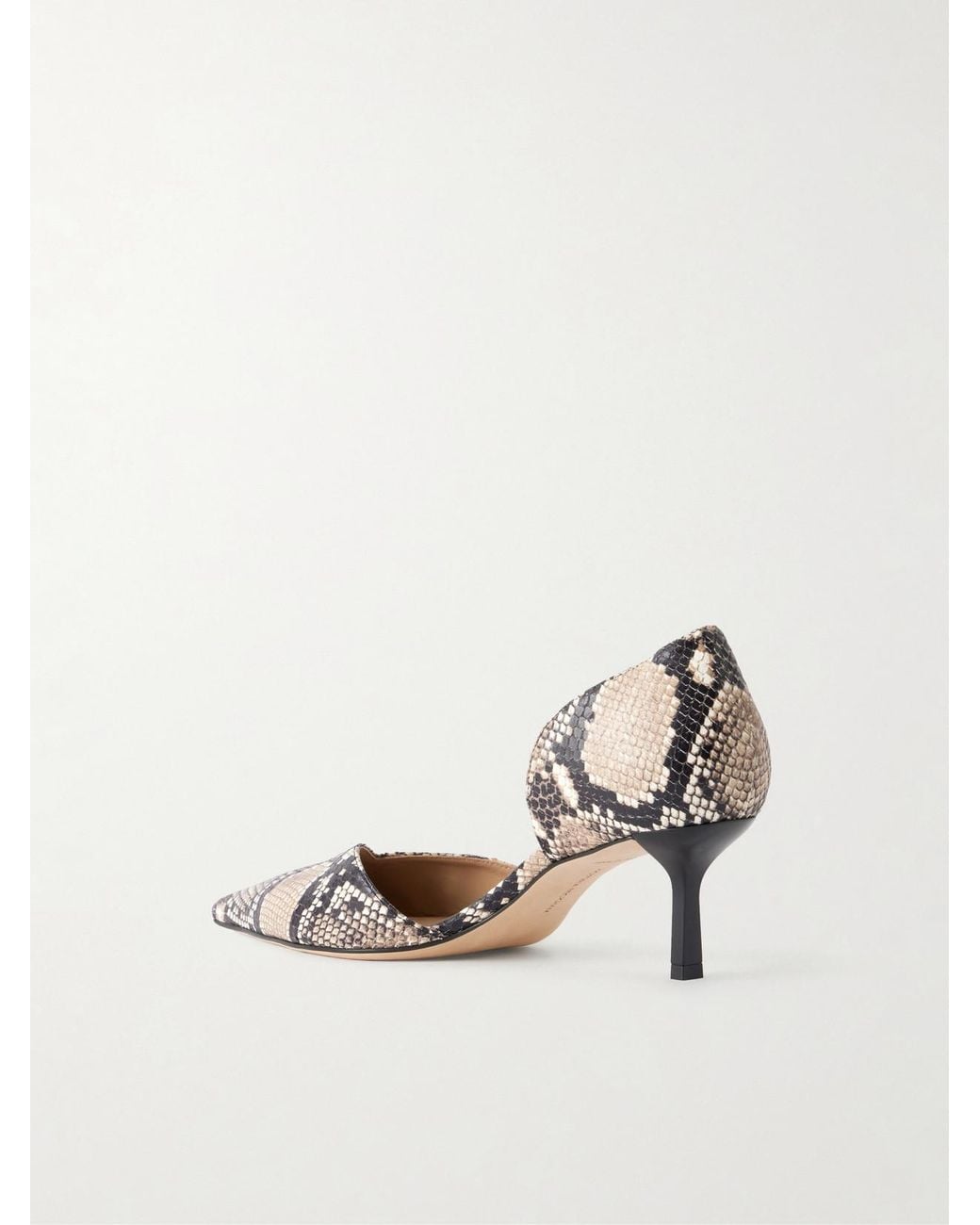 Victoria Beckham Natural Angle D'Orsay 55 Snake-Effect Leather Pumps
