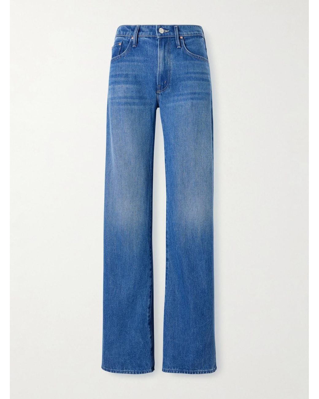Mother Blue The Mid Rise Lasso Sneak Straight-Leg Jeans