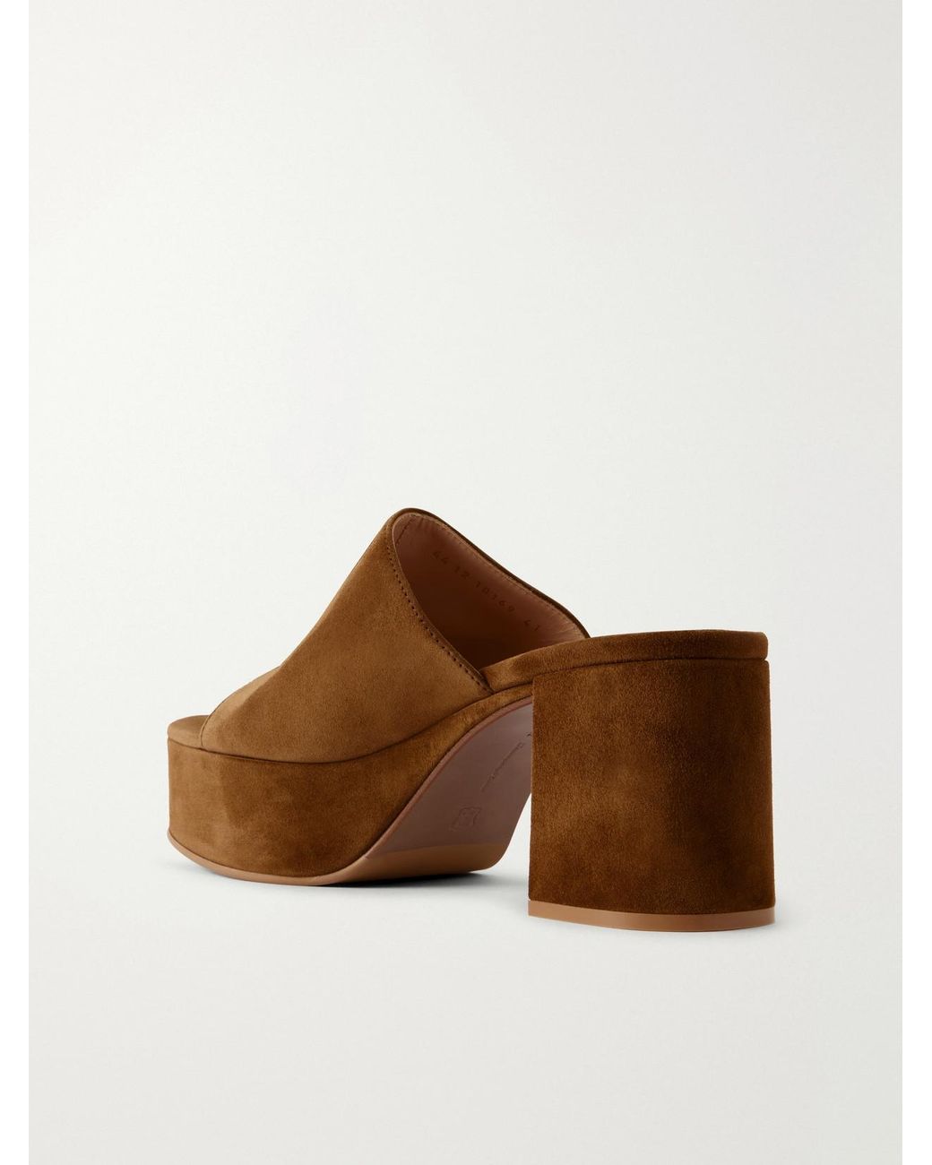 Gianvito Rossi Brown Suede 35 Platform Mules