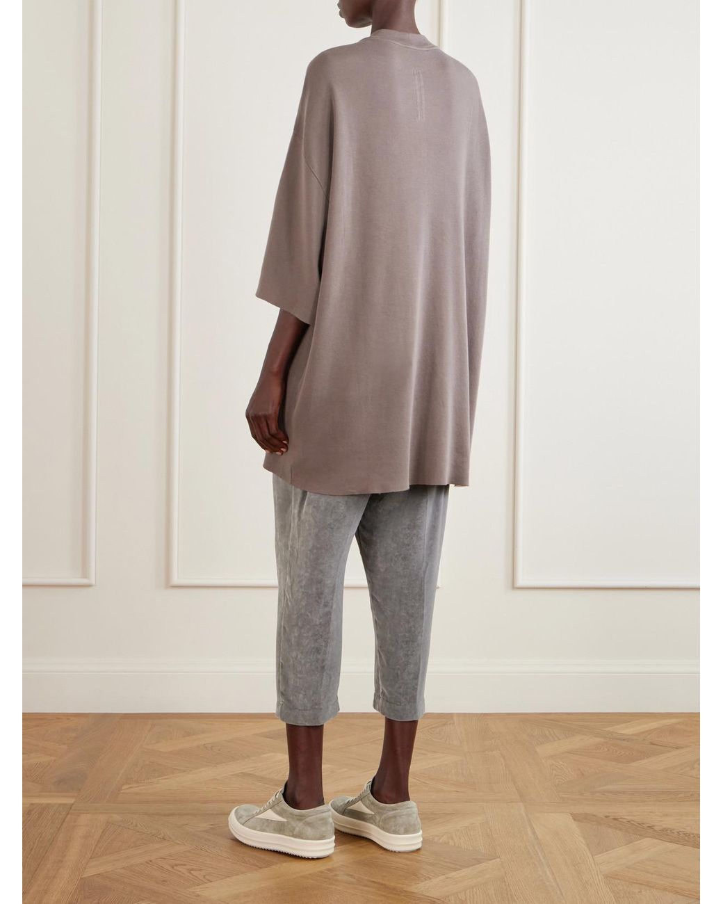 Rick Owens Gray Tommy T Cotton-Jersey T-Shirt