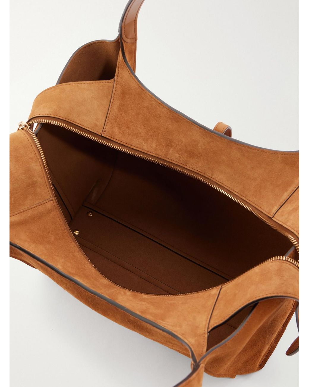 Tod's Brown T Timeless Small Suede Shoulder Bag