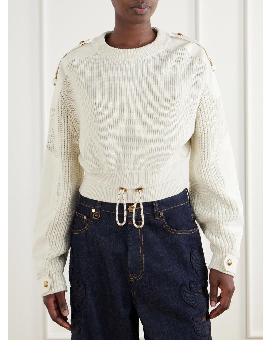 Zimmermann Natural Clash Cotton-Blend Sweater