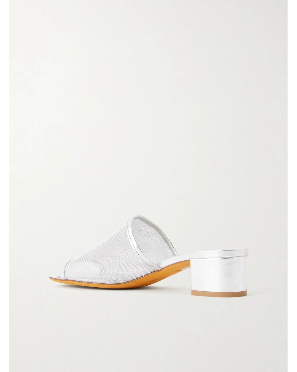 Maryam Nassir Zadeh White 40 Sophie Leather-Trimmed Mesh Sandals