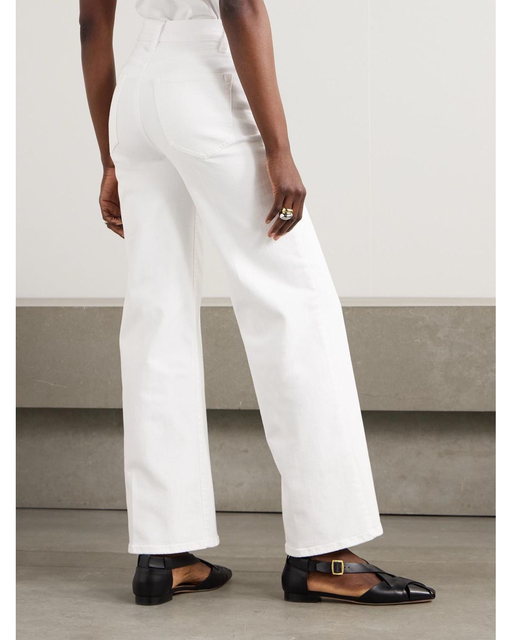 FRAME White Le Slim Palazzo High-Rise Wide-Leg Jeans