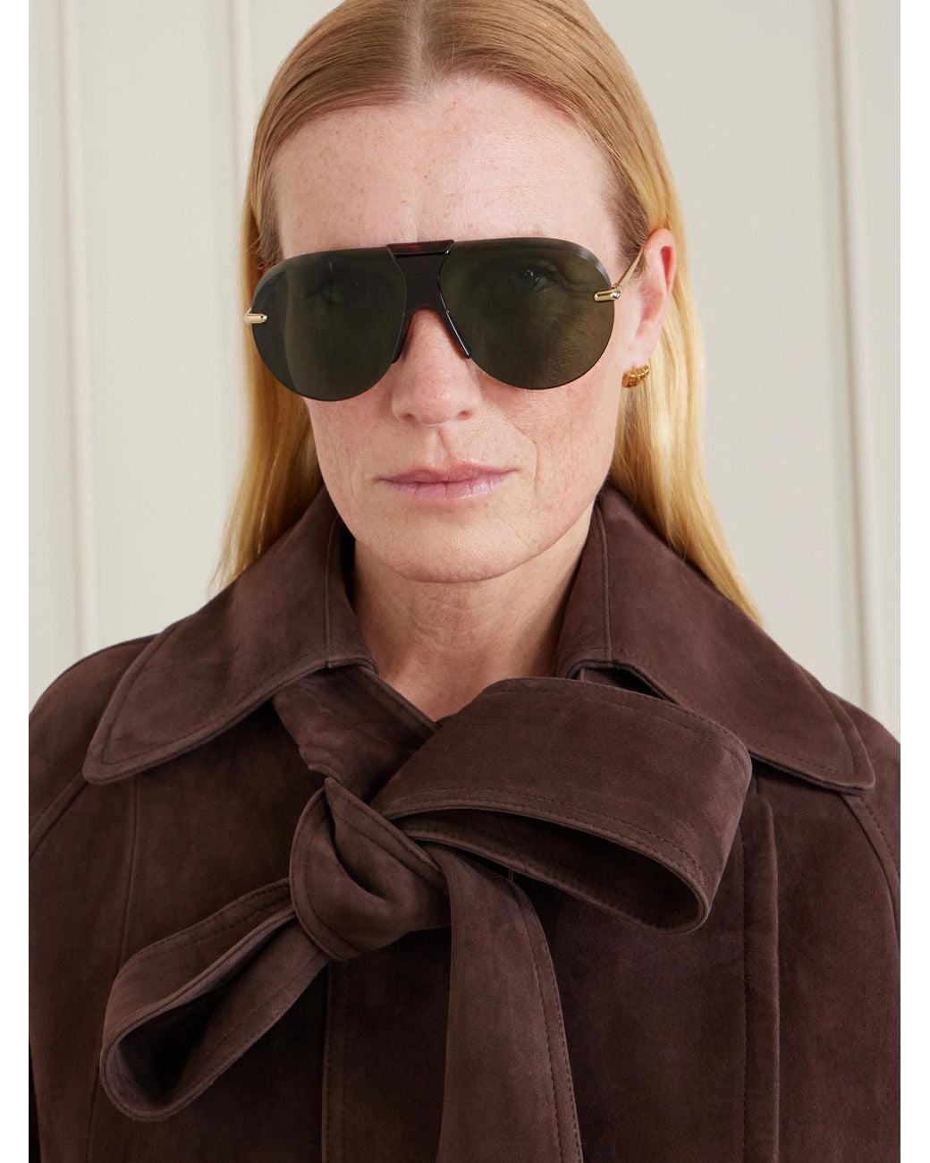 Loewe Green Aviator-Style-Tone And Acetate Sunglasses